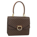 CELINE Macadam Canvas Hand Bag PVC Leather Brown Gold Auth 174191A-1