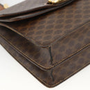 CELINE Macadam Canvas Hand Bag PVC Leather Brown Gold Auth 174191A-11