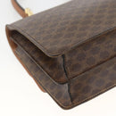 CELINE Macadam Canvas Hand Bag PVC Leather Brown Gold Auth 174191A-13