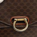 CELINE Macadam Canvas Hand Bag PVC Leather Brown Gold Auth 174191A-14