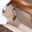 CELINE Macadam Canvas Hand Bag PVC Leather Brown Gold Auth 174191A-18