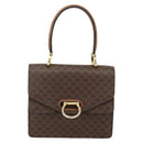 CELINE Macadam Canvas Hand Bag PVC Leather Brown Gold Auth 174191A-2