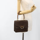 CELINE Macadam Canvas Hand Bag PVC Leather Brown Gold Auth 174191A-24