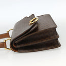 CELINE Macadam Canvas Hand Bag PVC Leather Brown Gold Auth 174191A-4