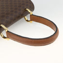 CELINE Macadam Canvas Hand Bag PVC Leather Brown Gold Auth 174191A-7