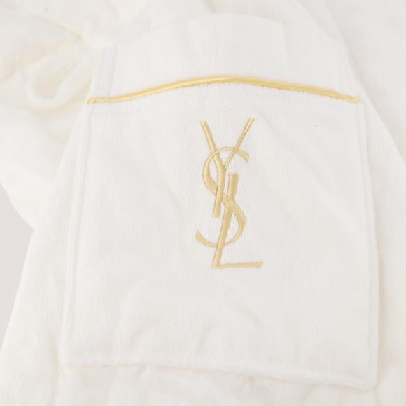 SAINT LAURENT Bathrobe Cotton 2 Set White Auth 174196A