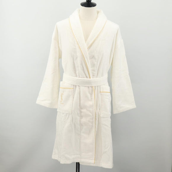 SAINT LAURENT Bathrobe Cotton 2 Set White Auth 174196A