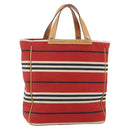 BURBERRY Nova Check Blue Label Hand Bag Canvas Beige Red Auth 174197-1