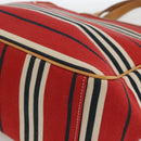 BURBERRY Nova Check Blue Label Hand Bag Canvas Beige Red Auth 174197-9