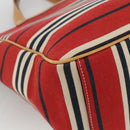 BURBERRY Nova Check Blue Label Hand Bag Canvas Beige Red Auth 174197-14