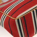 BURBERRY Nova Check Blue Label Hand Bag Canvas Beige Red Auth 174197-16