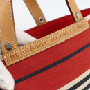 BURBERRY Nova Check Blue Label Hand Bag Canvas Beige Red Auth 174197-10