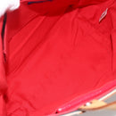BURBERRY Nova Check Blue Label Hand Bag Canvas Beige Red Auth 174197-12