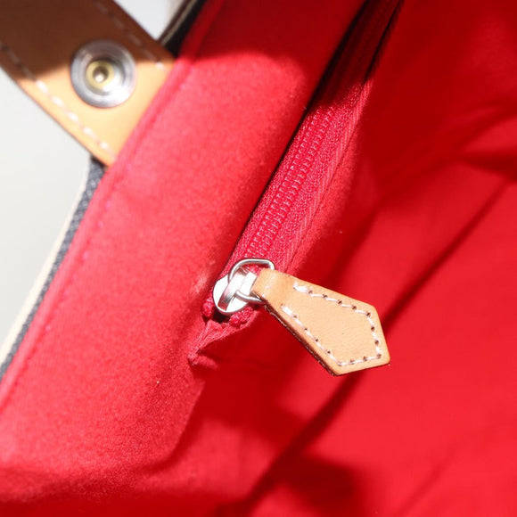 BURBERRY Nova Check Blue Label Hand Bag Canvas Beige Red Auth 174197