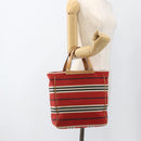 BURBERRY Nova Check Blue Label Hand Bag Canvas Beige Red Auth 174197-22