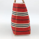 BURBERRY Nova Check Blue Label Hand Bag Canvas Beige Red Auth 174197-3
