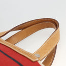 BURBERRY Nova Check Blue Label Hand Bag Canvas Beige Red Auth 174197-8