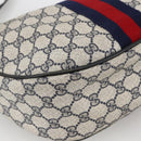 GUCCI GG Supreme Sherry Line Shoulder Bag PVC Navy Gold Auth 174198A-14