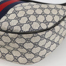 GUCCI GG Supreme Sherry Line Shoulder Bag PVC Navy Gold Auth 174198A-15
