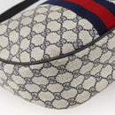 GUCCI GG Supreme Sherry Line Shoulder Bag PVC Navy Gold Auth 174198A-16