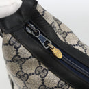 GUCCI GG Supreme Sherry Line Shoulder Bag PVC Navy Gold Auth 174198A-10