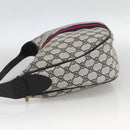 GUCCI GG Supreme Sherry Line Shoulder Bag PVC Navy Gold Auth 174198A-3