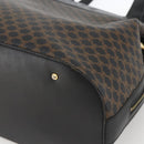 CELINE Macadam Canvas Tote Bag PVC Leather Black Gold Auth 174199-9