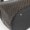 CELINE Macadam Canvas Tote Bag PVC Leather Black Gold Auth 174199-15