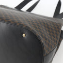 CELINE Macadam Canvas Tote Bag PVC Leather Black Gold Auth 174199-16