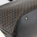 CELINE Macadam Canvas Tote Bag PVC Leather Black Gold Auth 174199-17