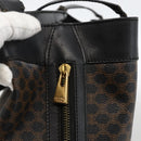 CELINE Macadam Canvas Tote Bag PVC Leather Black Gold Auth 174199-18