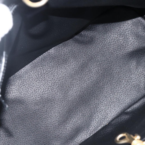 CELINE Macadam Canvas Tote Bag PVC Leather Black Gold Auth 174199
