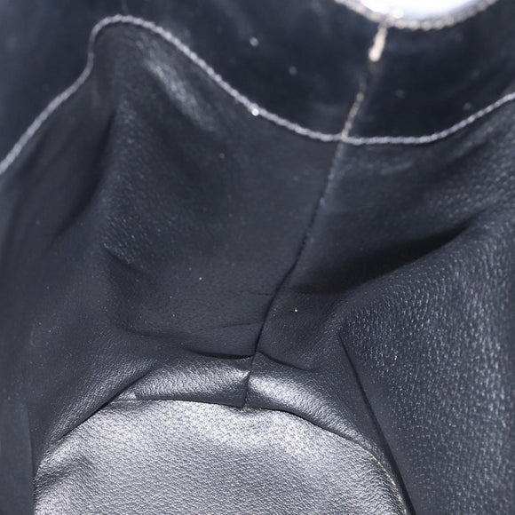 CELINE Macadam Canvas Tote Bag PVC Leather Black Gold Auth 174199