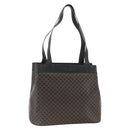 CELINE Macadam Canvas Tote Bag PVC Leather Black Gold Auth 174199-1