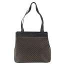 CELINE Macadam Canvas Tote Bag PVC Leather Black Gold Auth 174199-13