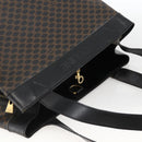 CELINE Macadam Canvas Tote Bag PVC Leather Black Gold Auth 174199-6