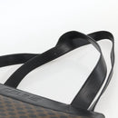 CELINE Macadam Canvas Tote Bag PVC Leather Black Gold Auth 174199-14