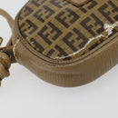 FENDI Zucchino Canvas Shoulder Bag Coated Canvas Beige Auth 174202A-14