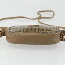 FENDI Zucchino Canvas Shoulder Bag Coated Canvas Beige Auth 174202A-5