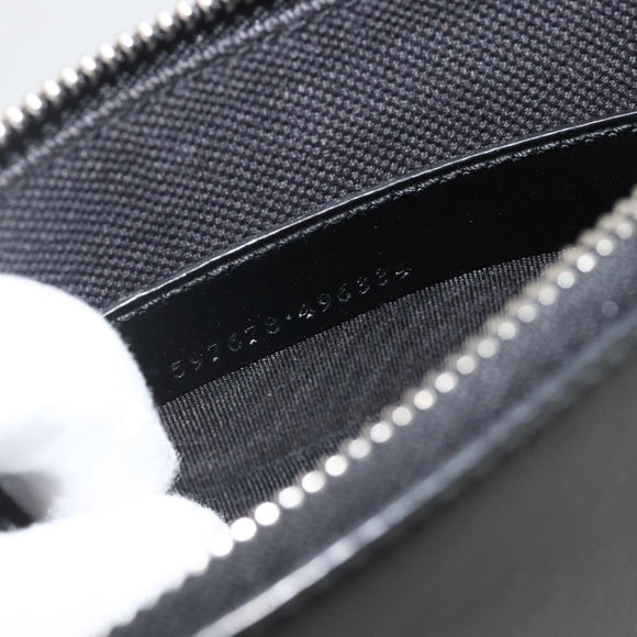 GUCCI Clutch Bag Leather Black Silver 597678 Auth 174204A