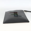 GUCCI Clutch Bag Leather Black Silver 597678 Auth 174204A-5