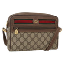 GUCCI GG Supreme Web Sherry Line Bag PVC Beige Gold 001 50 6655 Auth 174210-1