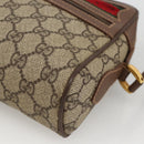 GUCCI GG Supreme Web Sherry Line Bag PVC Beige Gold 001 50 6655 Auth 174210-9