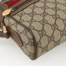 GUCCI GG Supreme Web Sherry Line Bag PVC Beige Gold 001 50 6655 Auth 174210-14