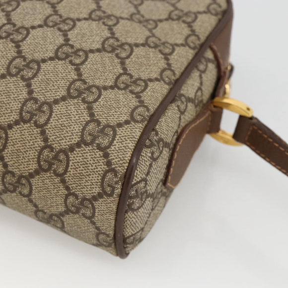 GUCCI GG Supreme Web Sherry Line Bag PVC Beige Gold 001 50 6655 Auth 174210