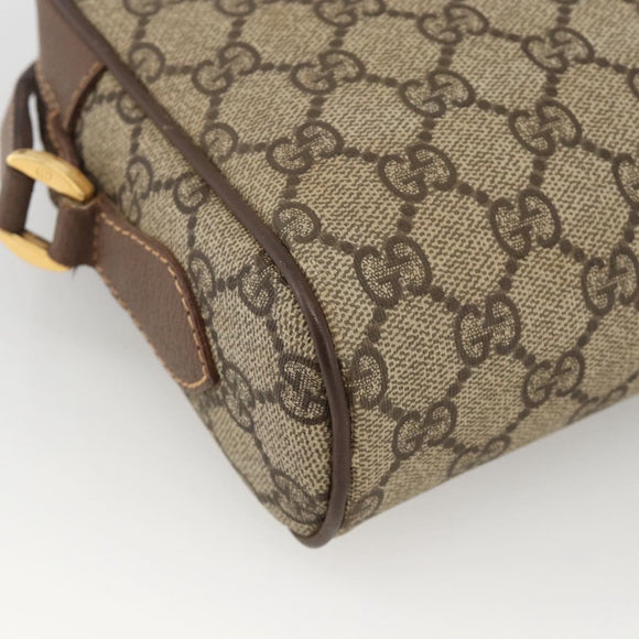 GUCCI GG Supreme Web Sherry Line Bag PVC Beige Gold 001 50 6655 Auth 174210
