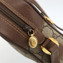 GUCCI GG Supreme Web Sherry Line Bag PVC Beige Gold 001 50 6655 Auth 174210-10