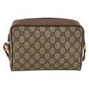 GUCCI GG Supreme Web Sherry Line Bag PVC Beige Gold 001 50 6655 Auth 174210-2