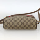 GUCCI GG Supreme Web Sherry Line Bag PVC Beige Gold 001 50 6655 Auth 174210-5
