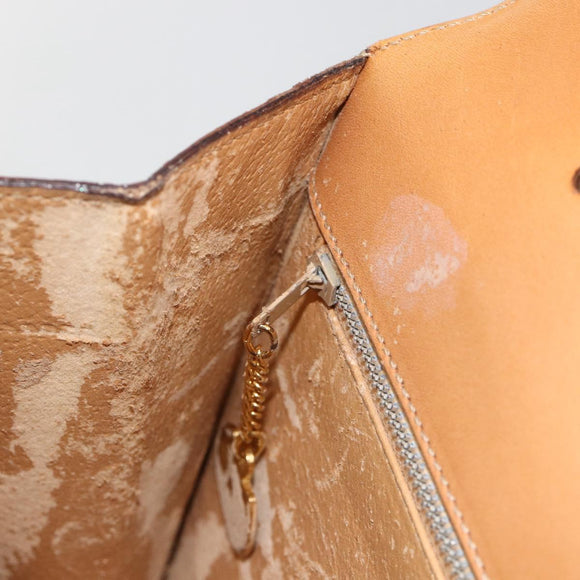 CELINE Macadam Canvas Hand Bag PVC Beige Gold Auth 174213